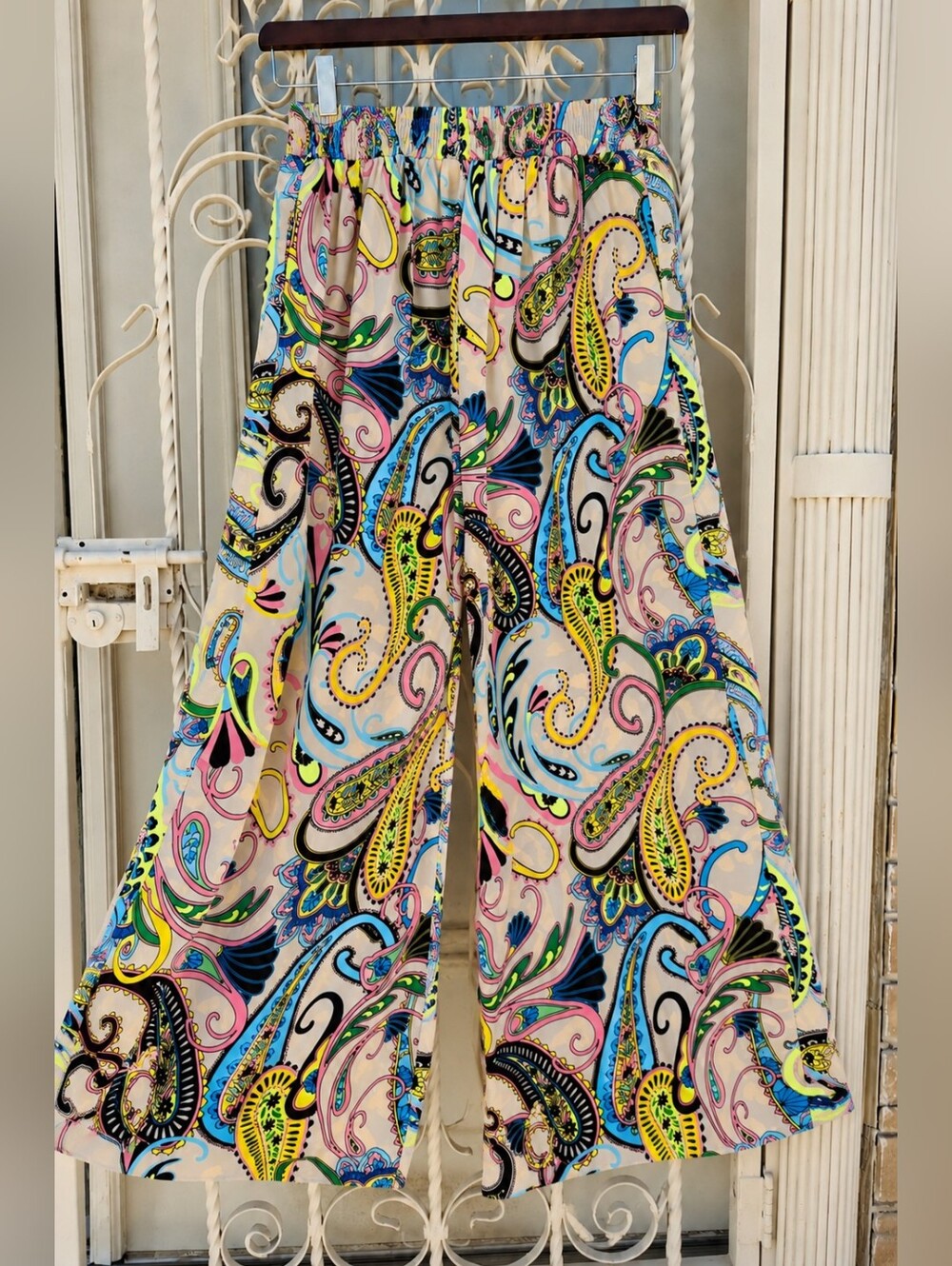Nina Parker Paisley 2-Piece Matching Set Duster & Wide Leg Pants Women Size 1X - Picture 11 of 16